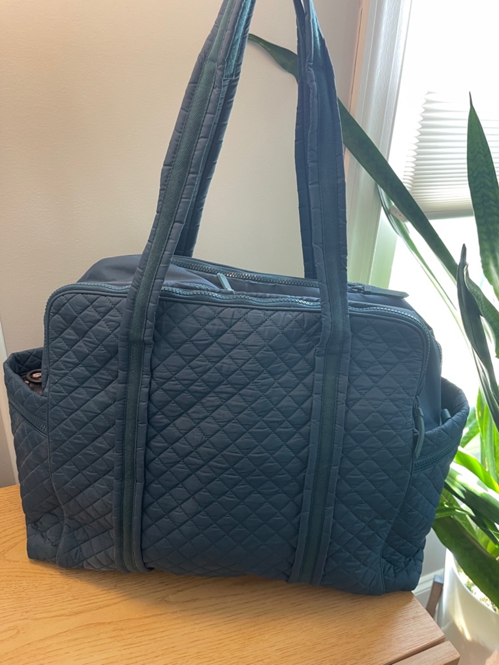 Vera Bradley Quilted Nylon Deep Teal Travel Bag - Picture 2 of 8